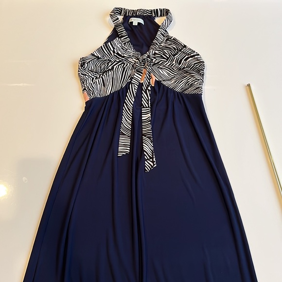 CLEO Maxi dress multicolour navy, pink and white festival/wedding/casual - Picture 5 of 13